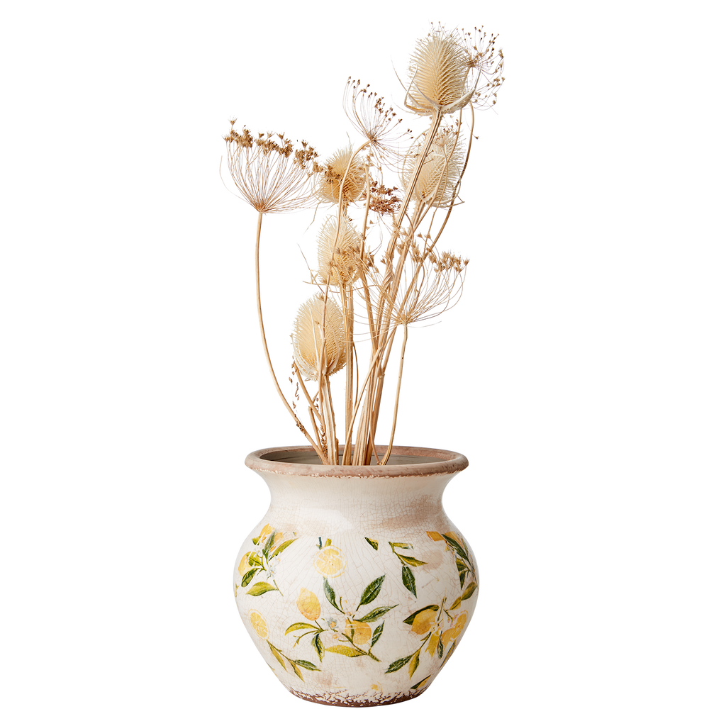 LEMONA Urna M, Vit/grön/gul