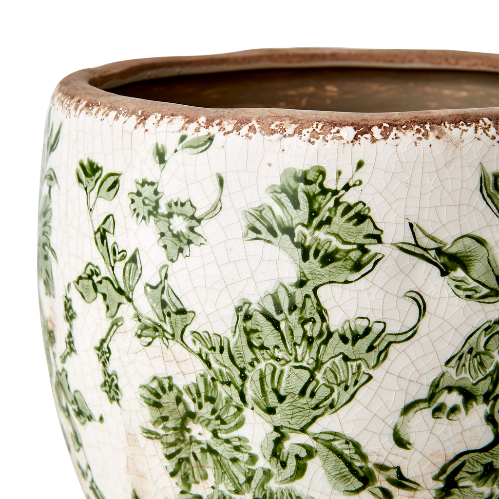 VICTORIA Kruka M, Vit/grön