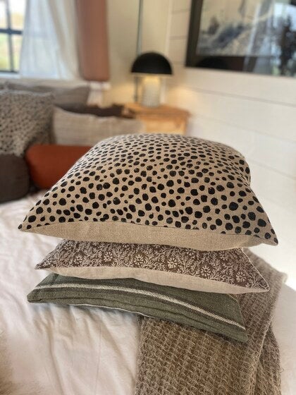 Prickigt kuddfodral 100% linne - Camille