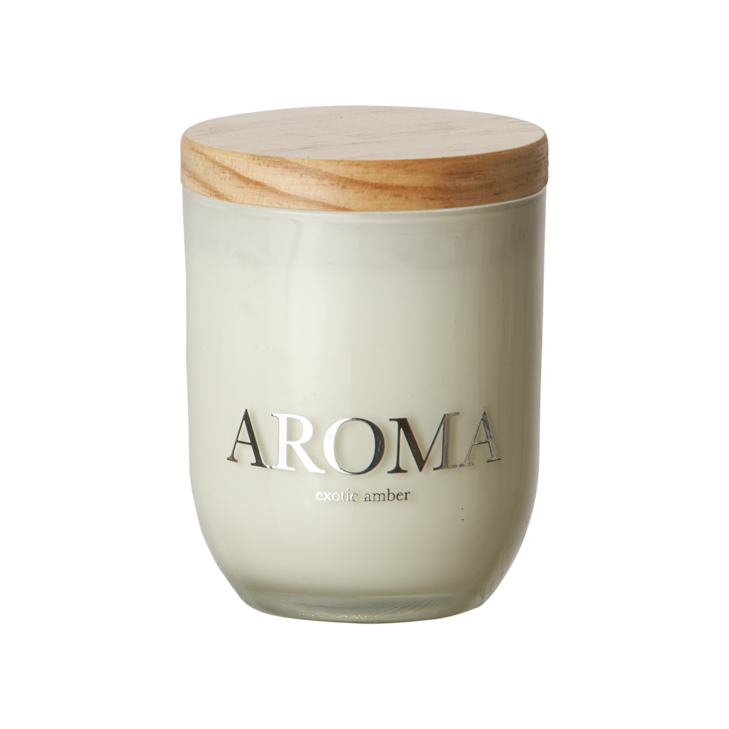 AROMA Doftljus S Exotic amber, Brun/vit