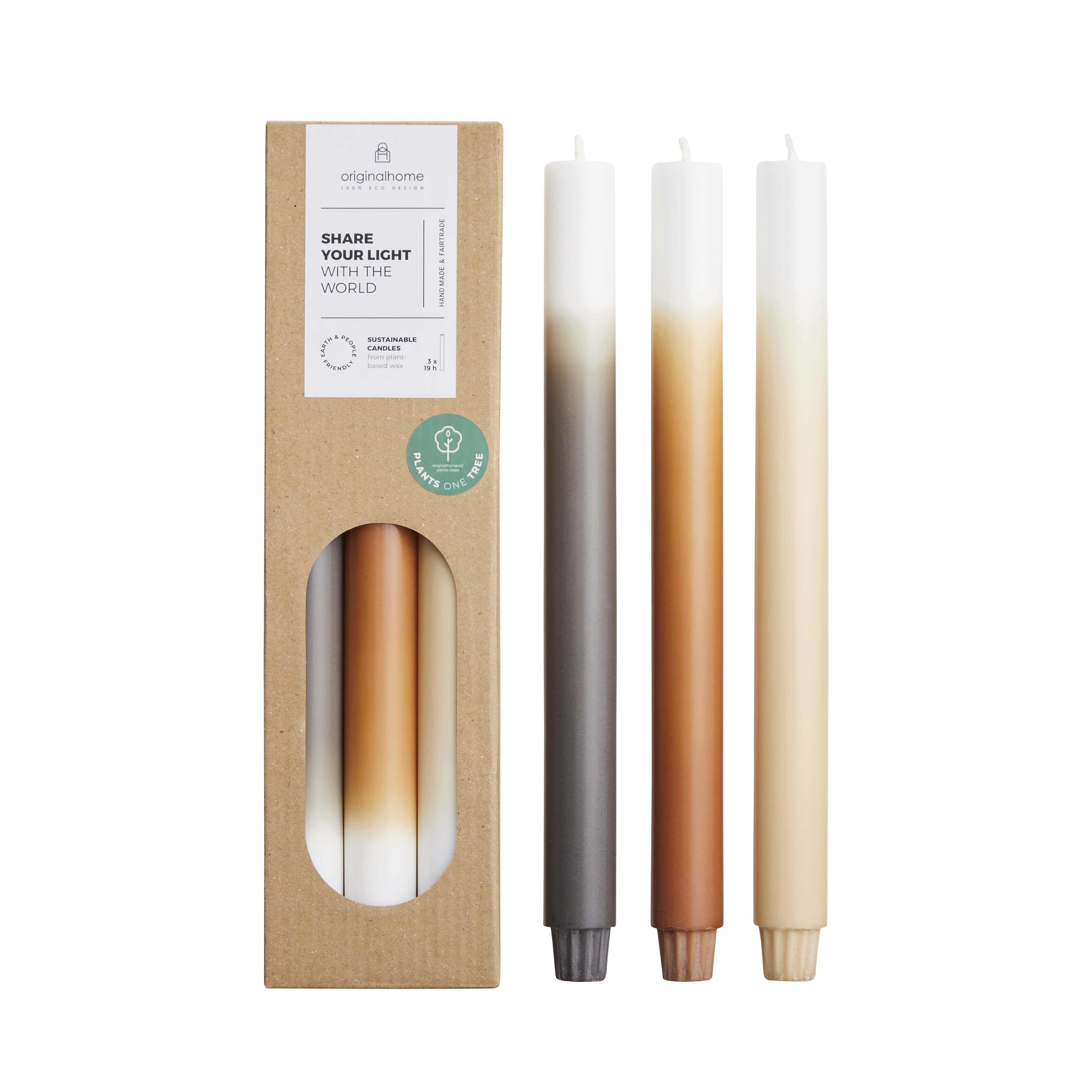 Ljus 3-pack 30cm Pine apple Gradient 19h