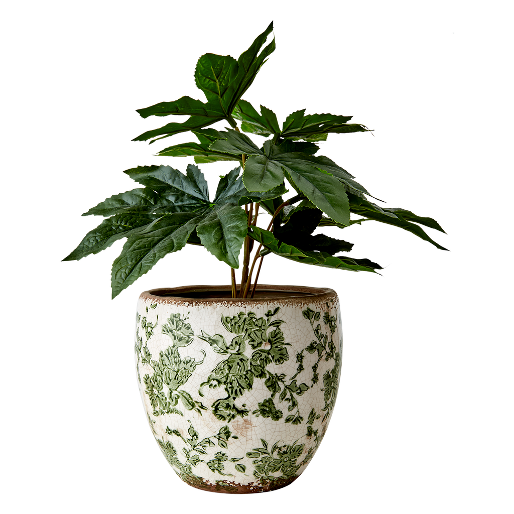 VICTORIA Kruka L, Vit/grön