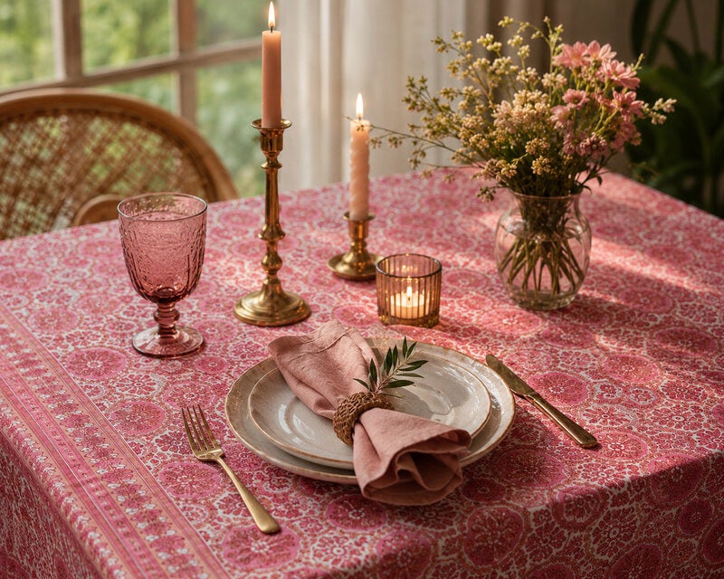Duk, rosa mönster