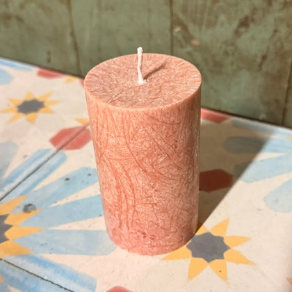 Olivvaxljus Ø6 cm – Rosa, 10 cm