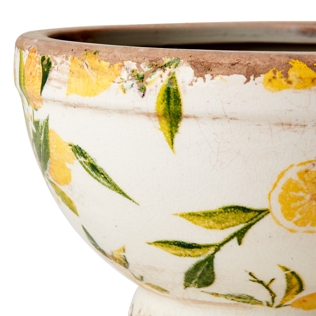 LEMONA Kruka S, Vit/grön/gul