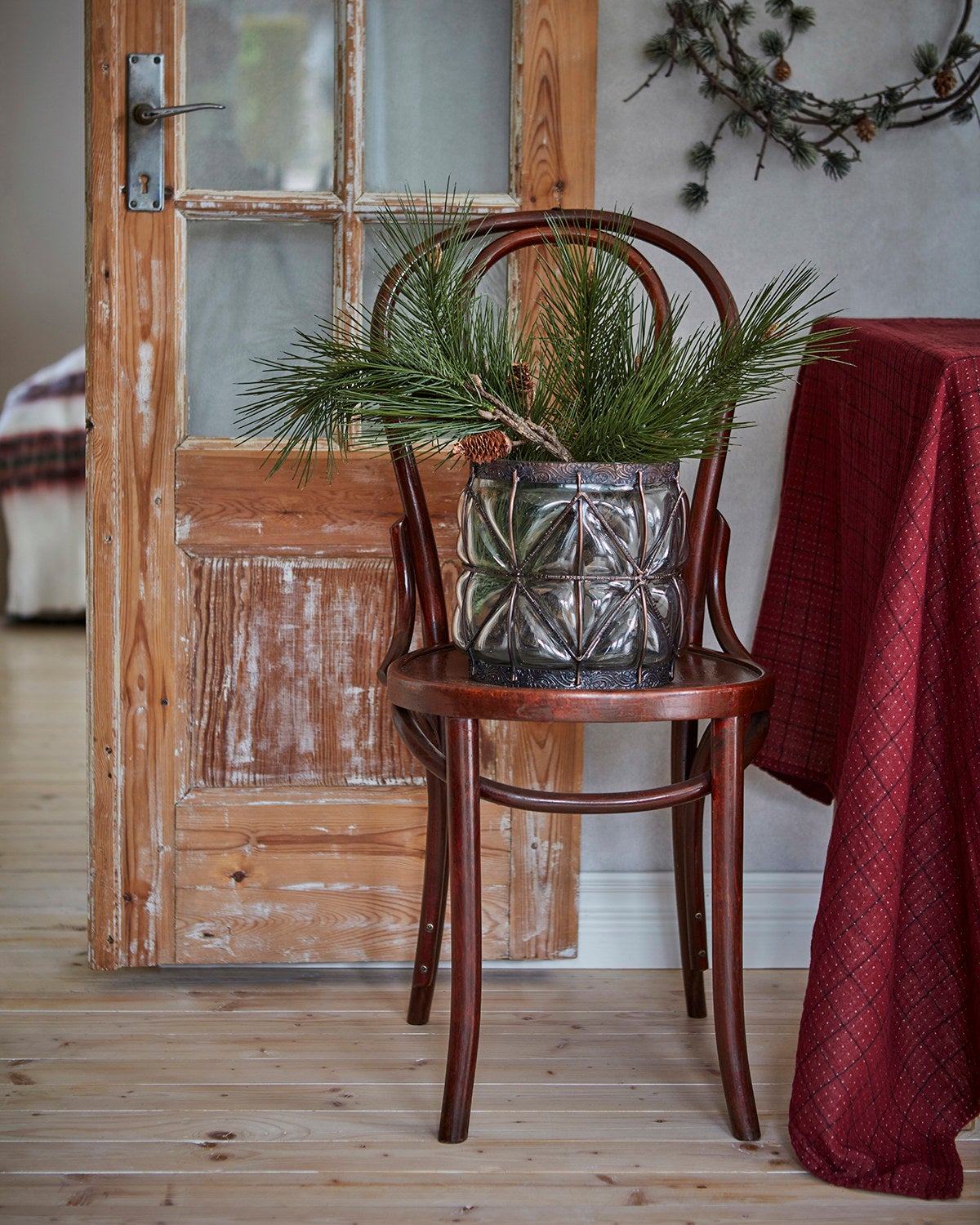 ELSA Bordsduk, Bordeaux/svart