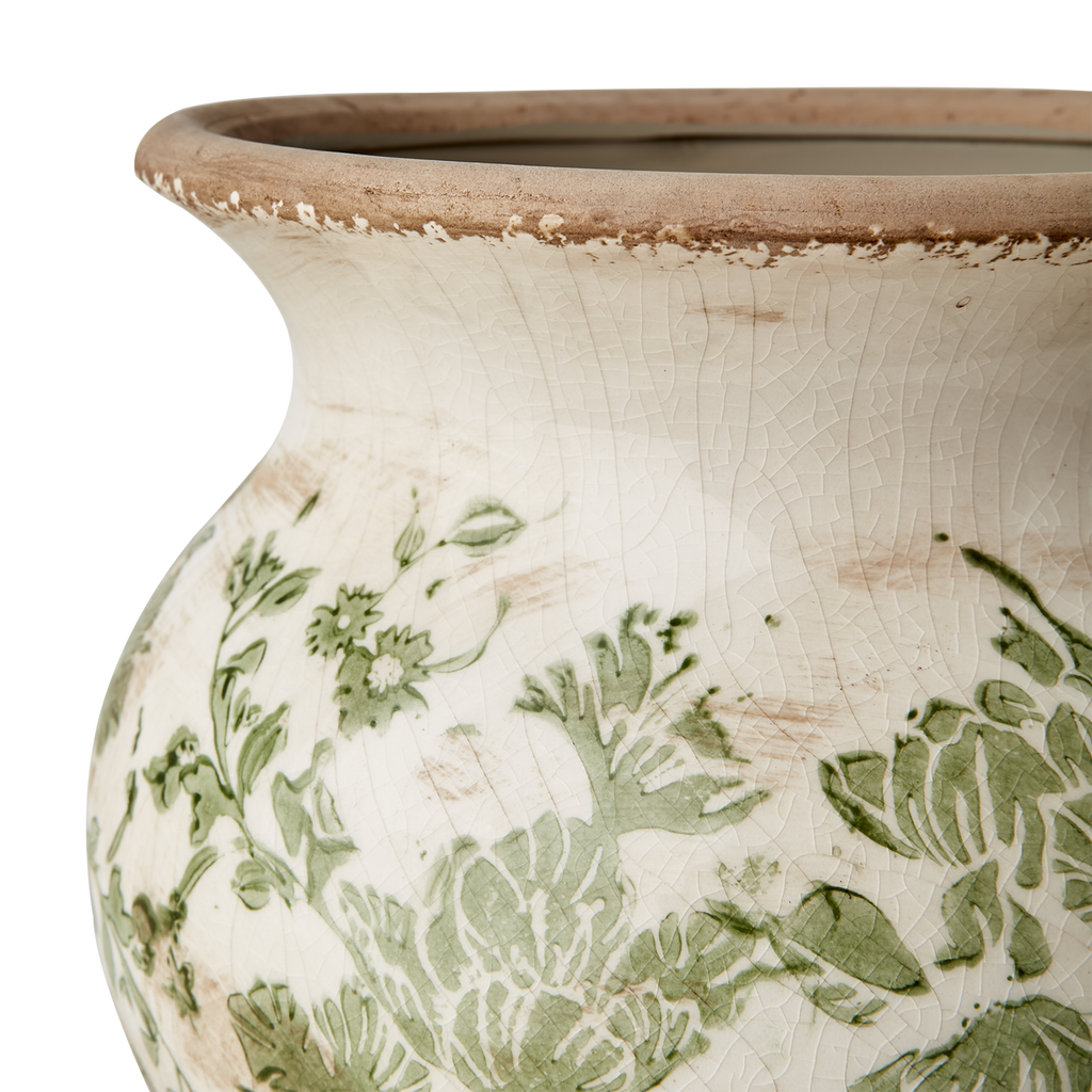 VICTORIA Urna M, Vit/grön