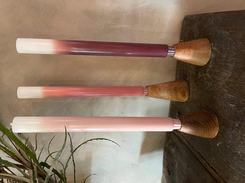 Ljus 3-pack 30cm Dusty Rose Gradient 19h