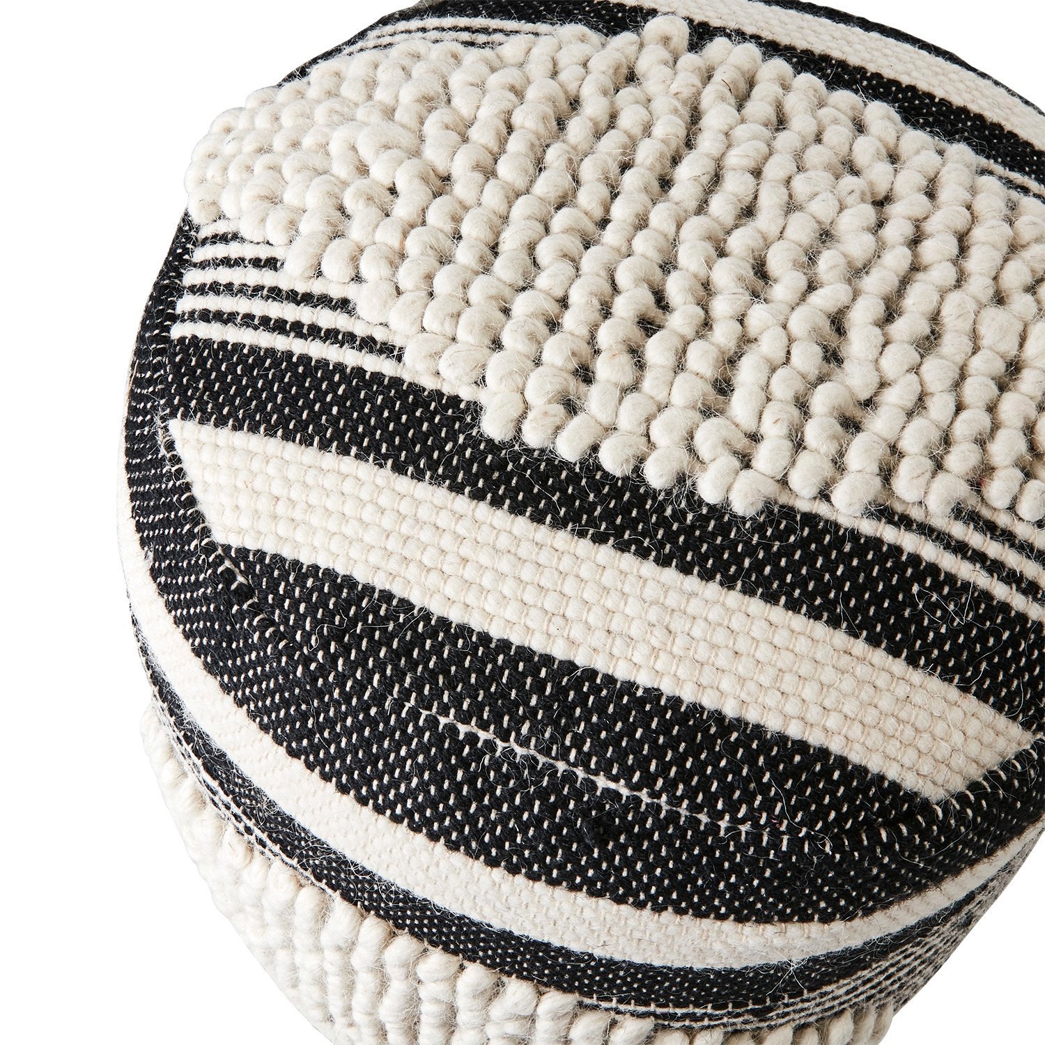 MINNA Sittpuff, Svart/elfenben