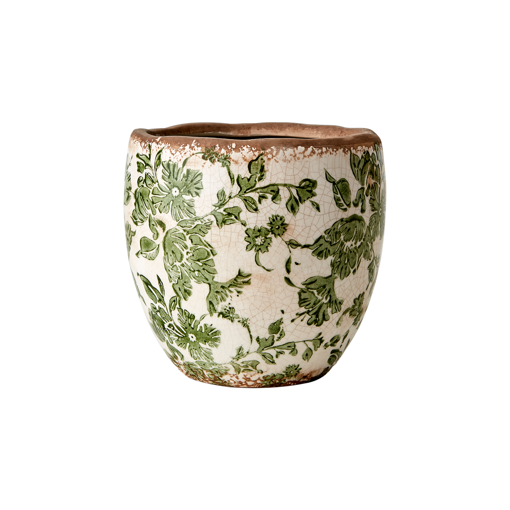 VICTORIA Kruka S, Vit/grön