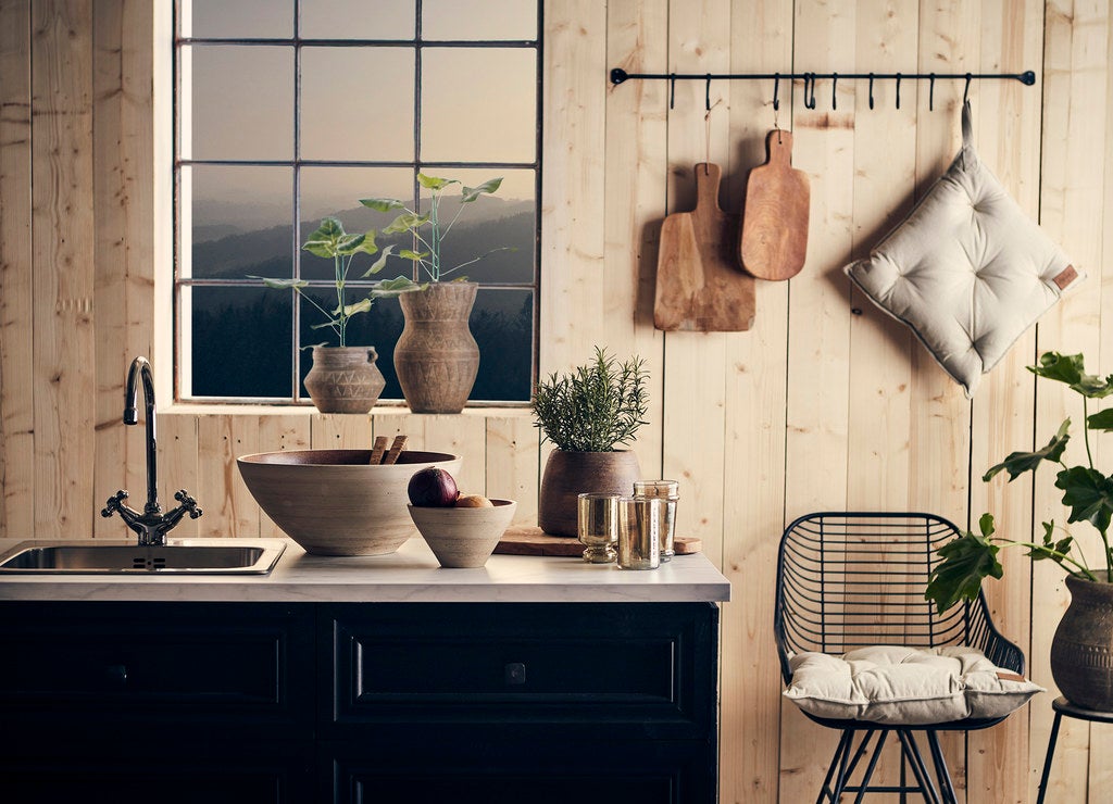 CAMILLE Kruka L, Beige/svart