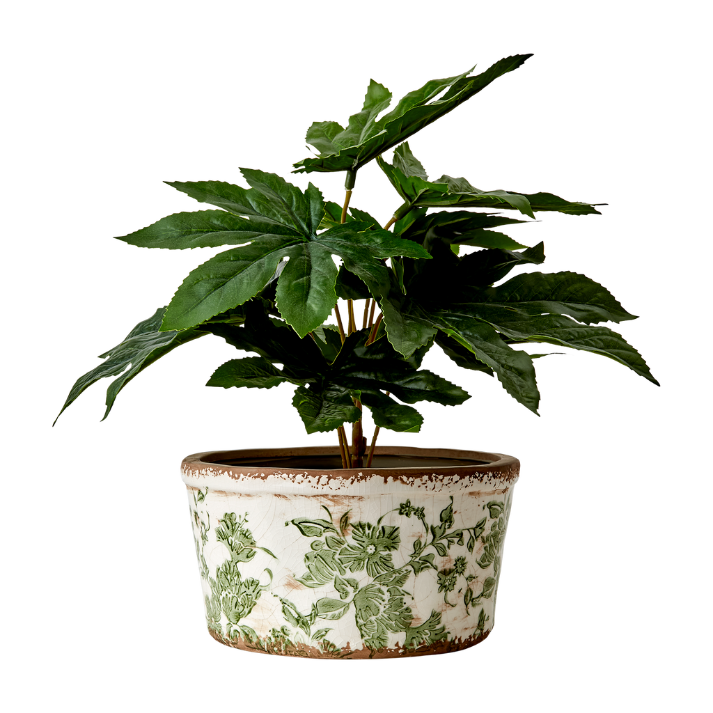 VICTORIA Kruka L, Vit/grön