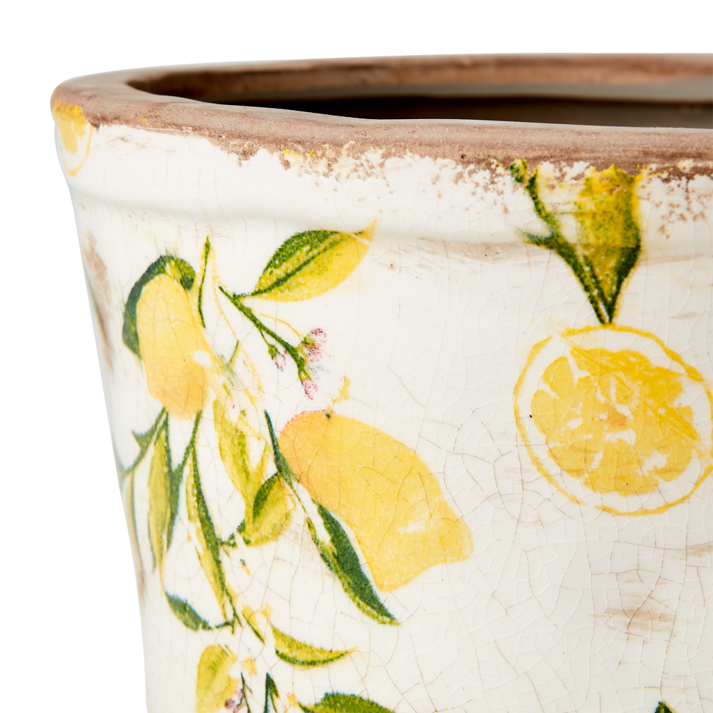 LEMONA Kruka M, Vit/grön/gul