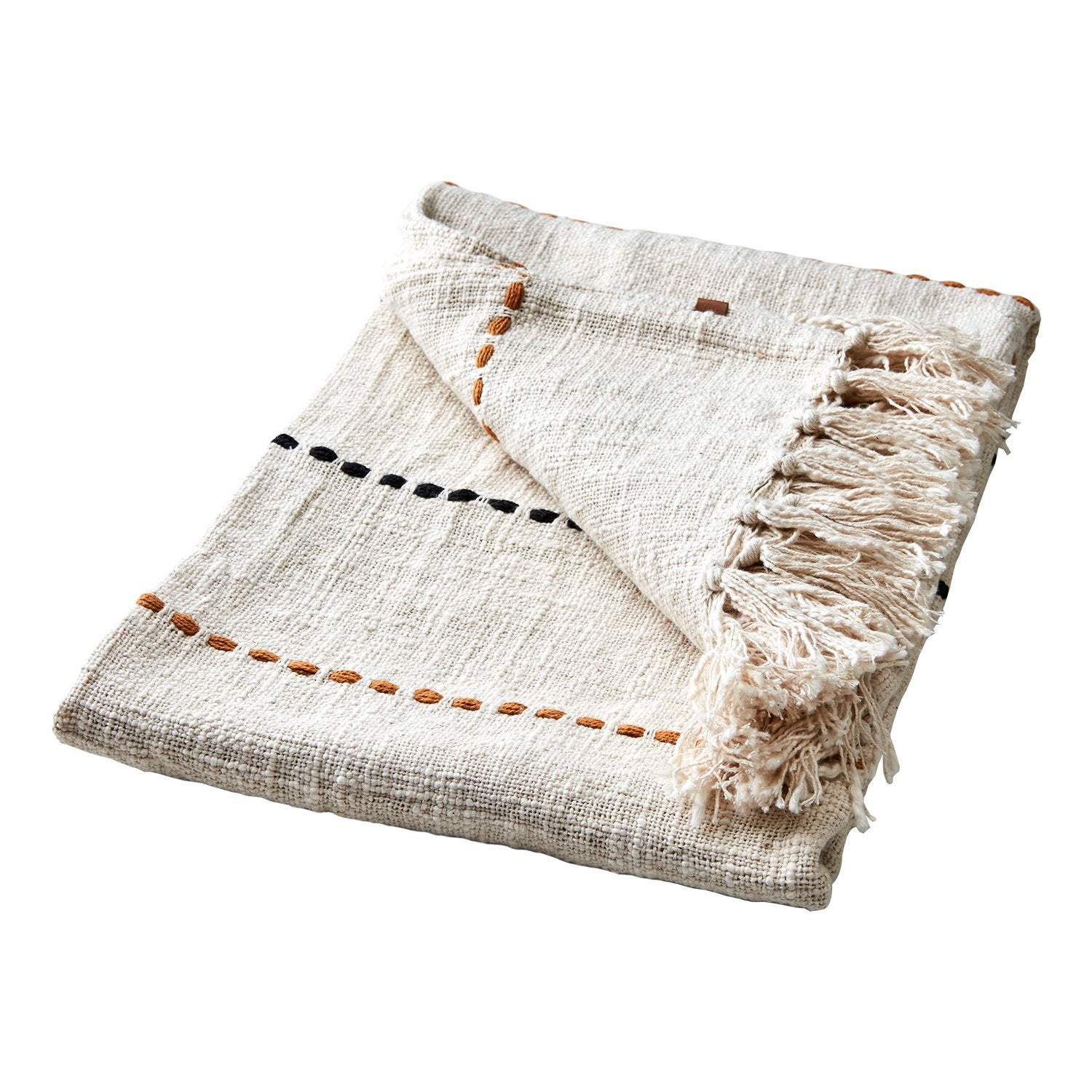 MAJA Filt, Elfenben/svart/senapsgul