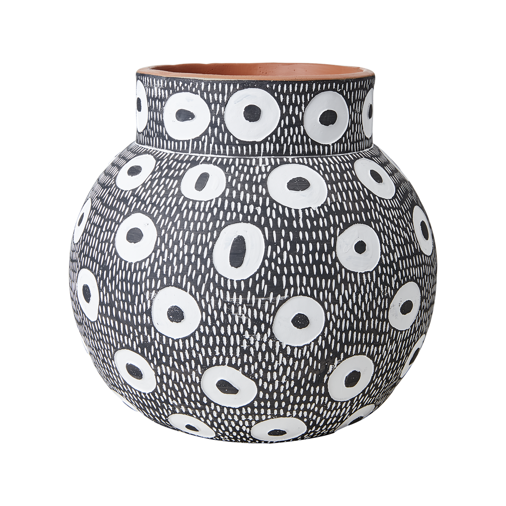 CAMILLE Kruka L, Svart/vit