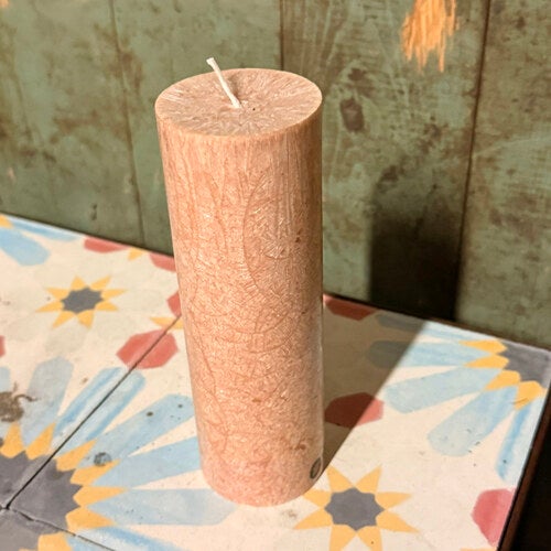 Olivvaxljus Ø6 cm – Sand, 18 cm