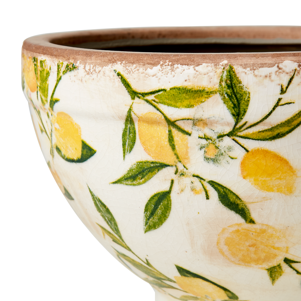 LEMONA Kruka M, Vit/grön/gul