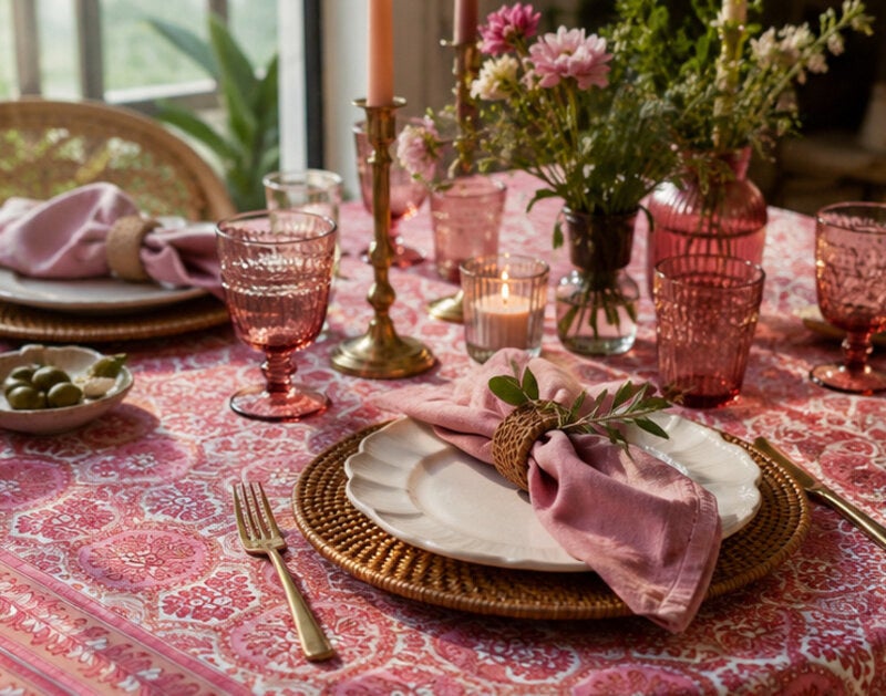 Duk, rosa mönster