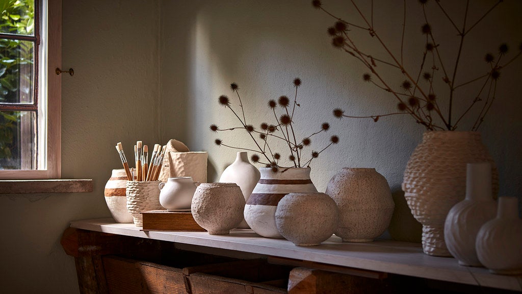 CAMILLE Kruka L, Beige/svart