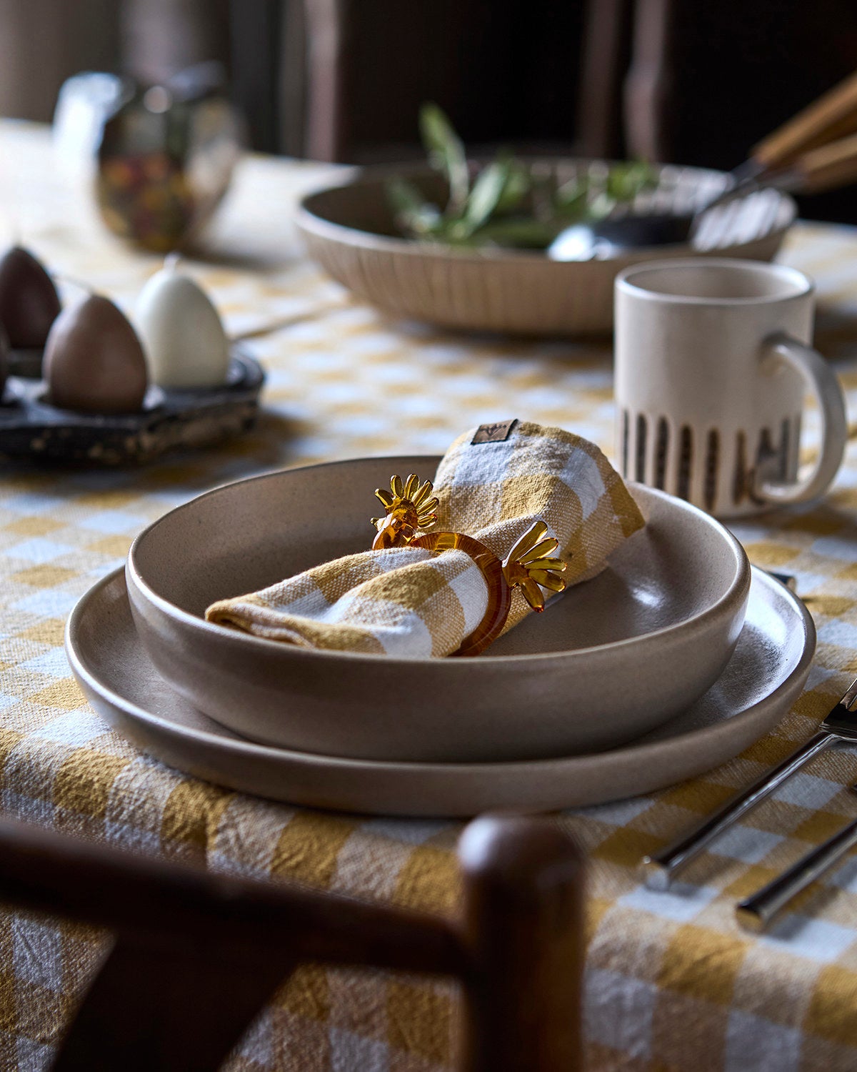 INGRID Bordsduk, Lila/elfenben