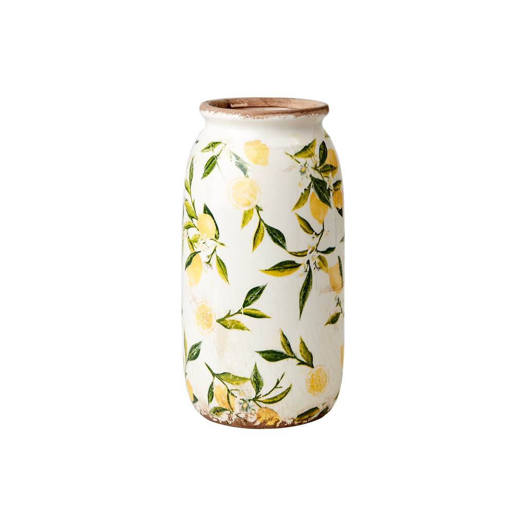 LEMONA Urna S, Vit/grön/gul