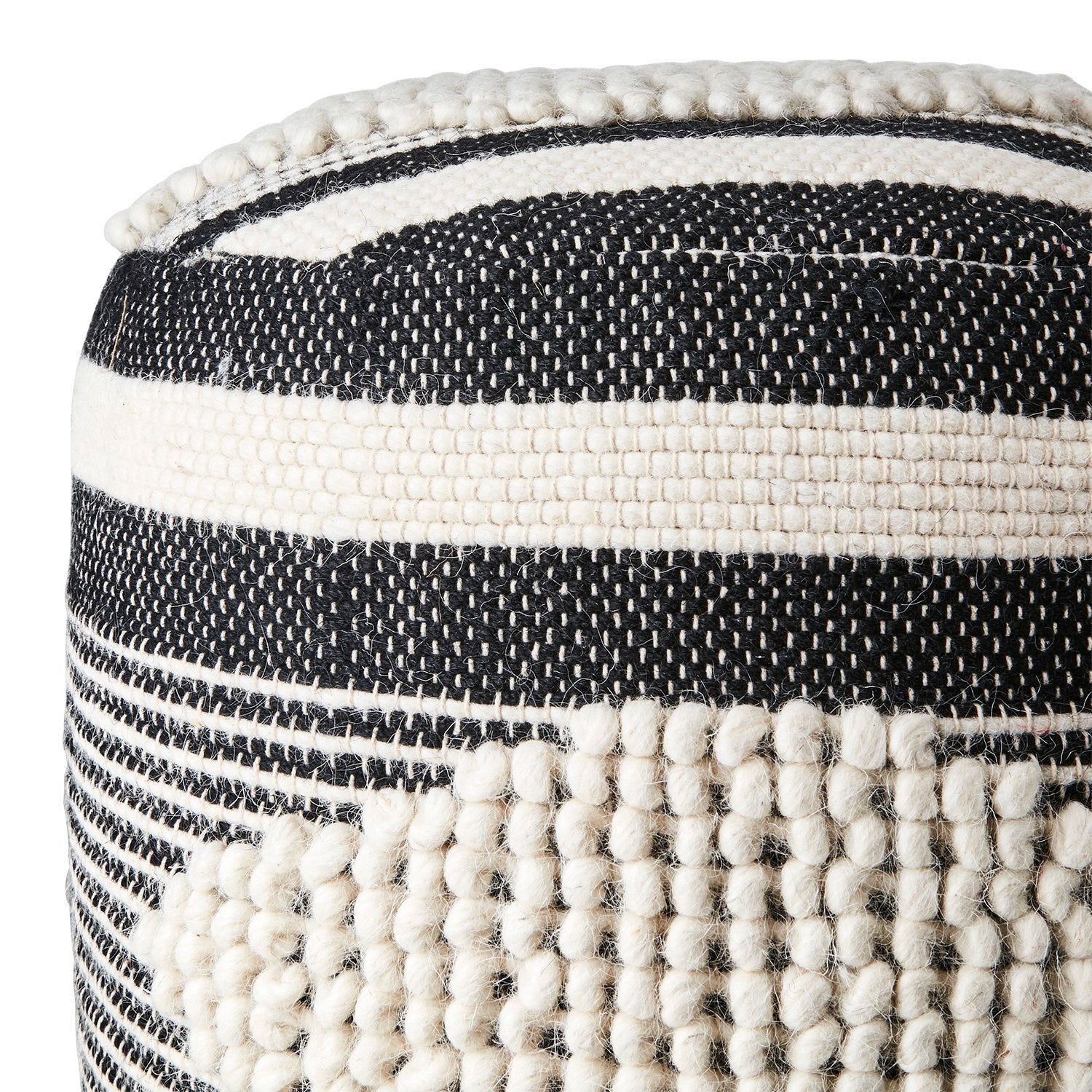 MINNA Sittpuff, Svart/elfenben