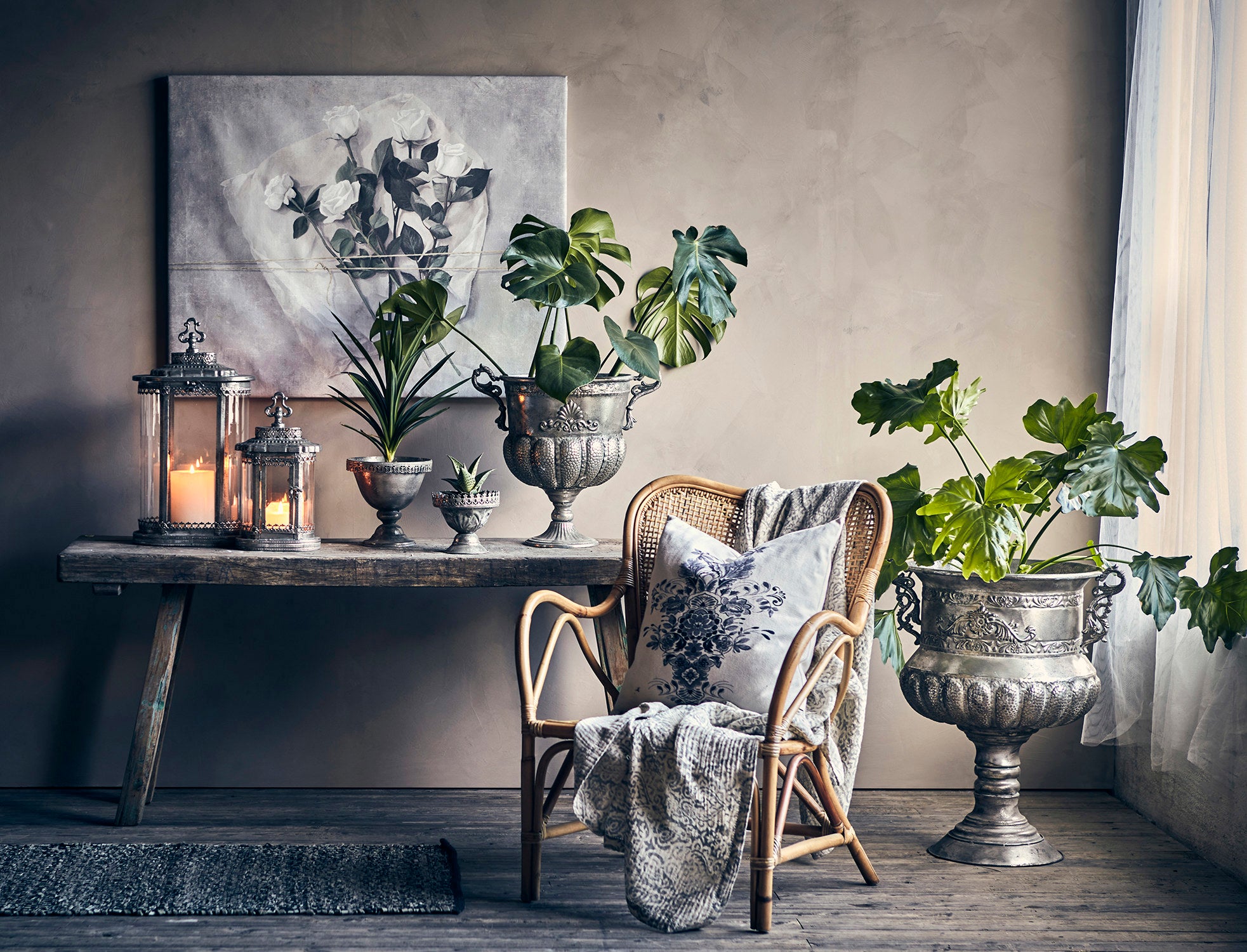 ELSA Bordsduk, Natur/ljusgrå