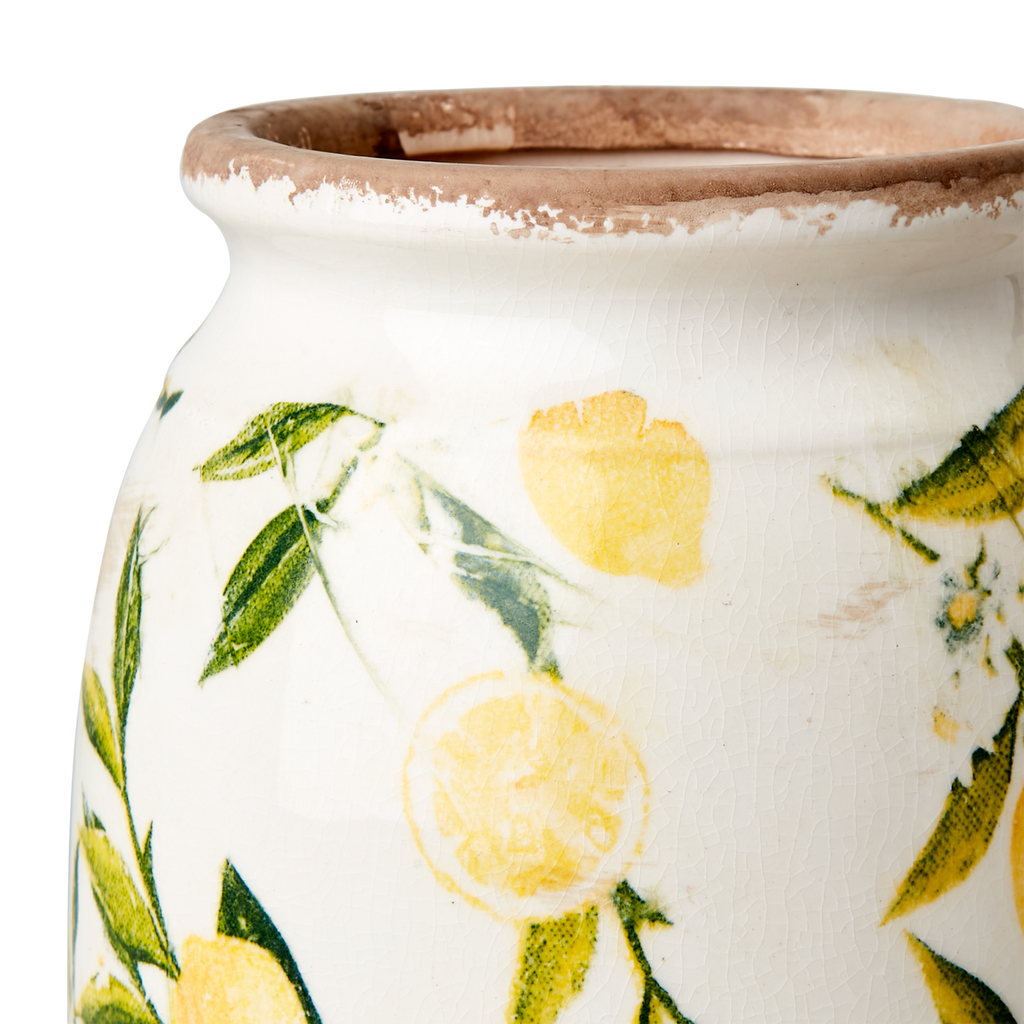 LEMONA Urna S, Vit/grön/gul