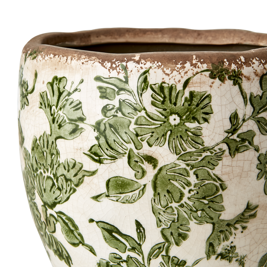 VICTORIA Kruka S, Vit/grön