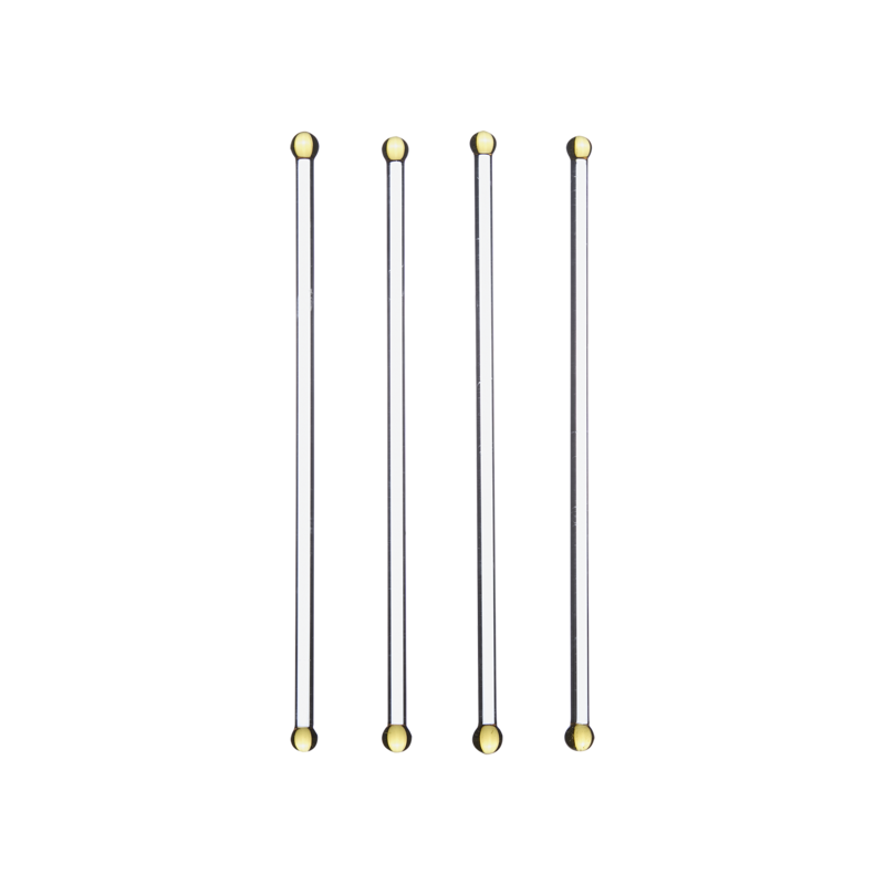 COCKTAIL Drinkpinne, 4-pack, Klar/gul