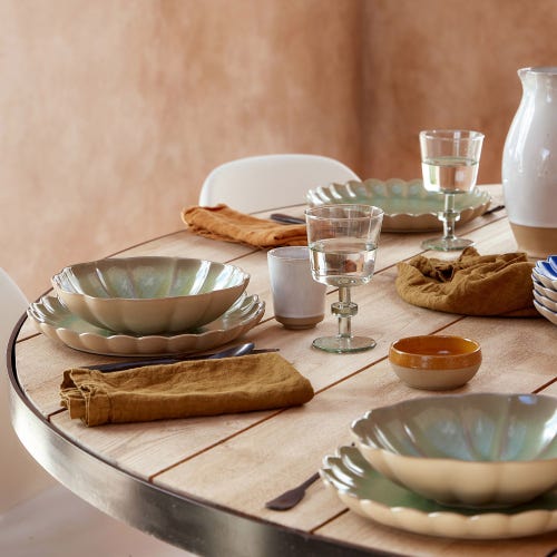 Marrakesh Sopp-, Pasta- eller serveringsskål Grön Ø 23 cm
