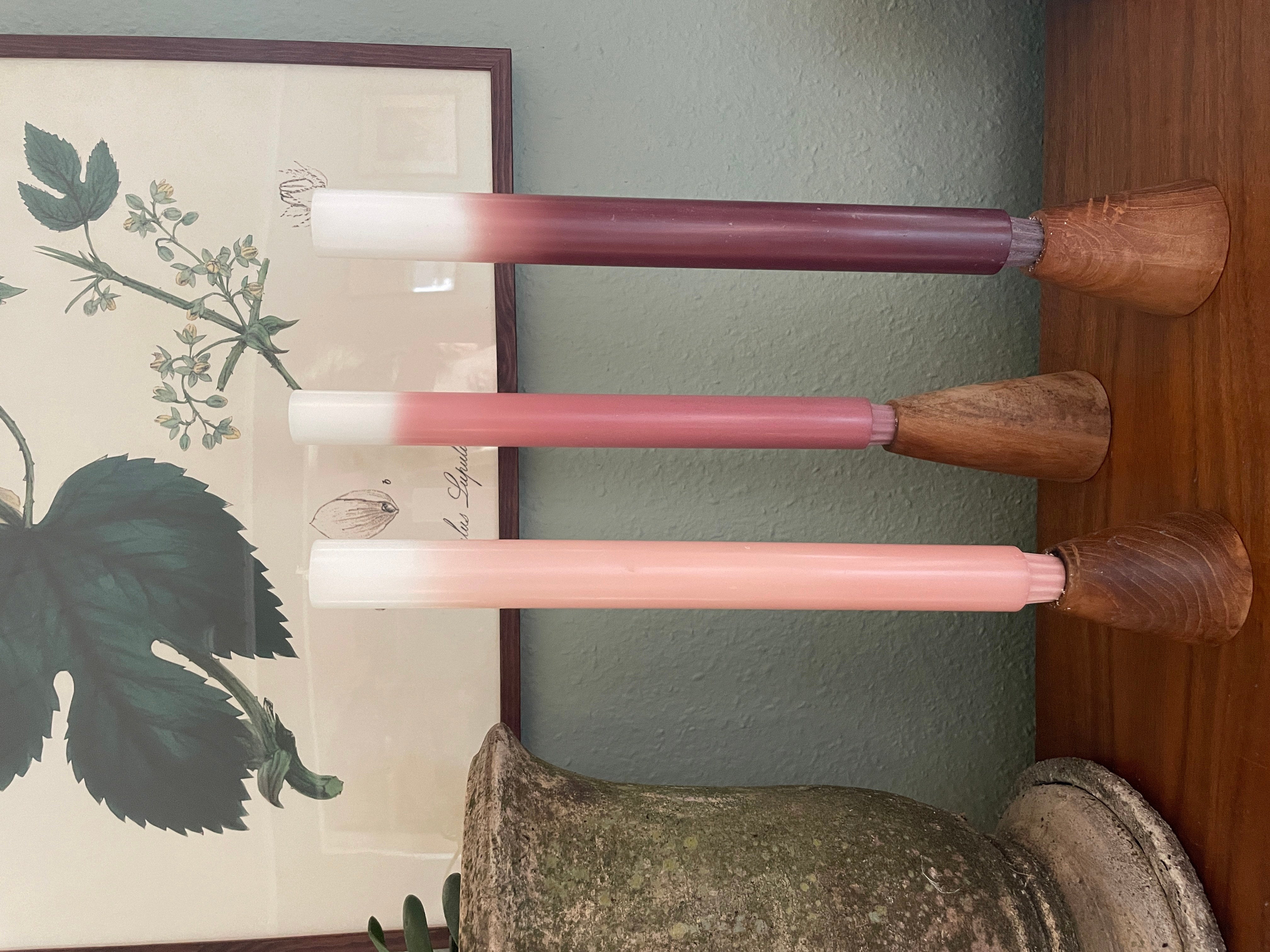 Ljus 3-pack 30cm Dusty Rose Gradient 19h