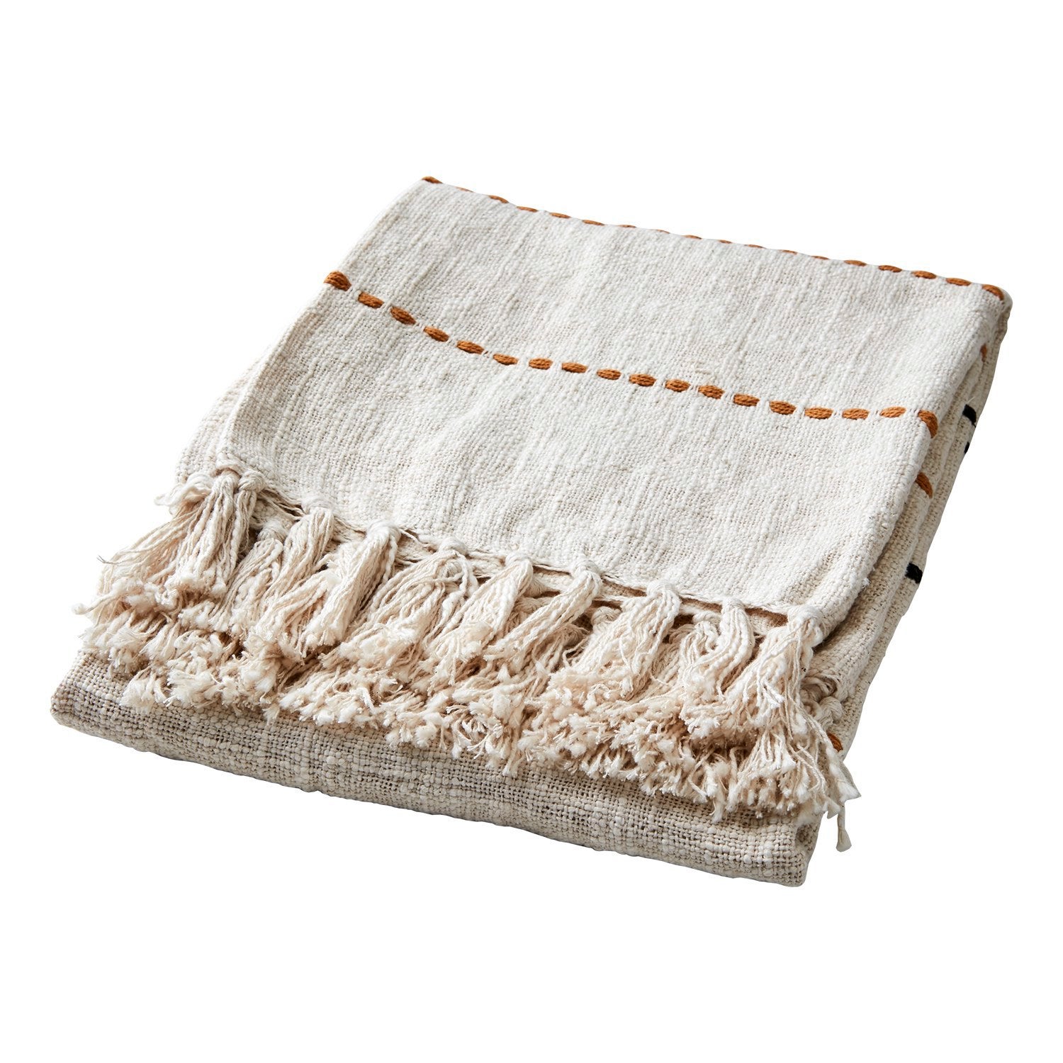 MAJA Filt, Elfenben/svart/senapsgul