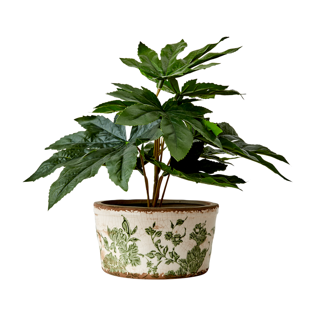 VICTORIA Kruka L, Vit/grön