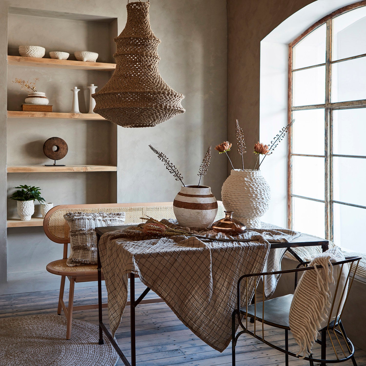 ELSA Bordsduk, Beige/svart