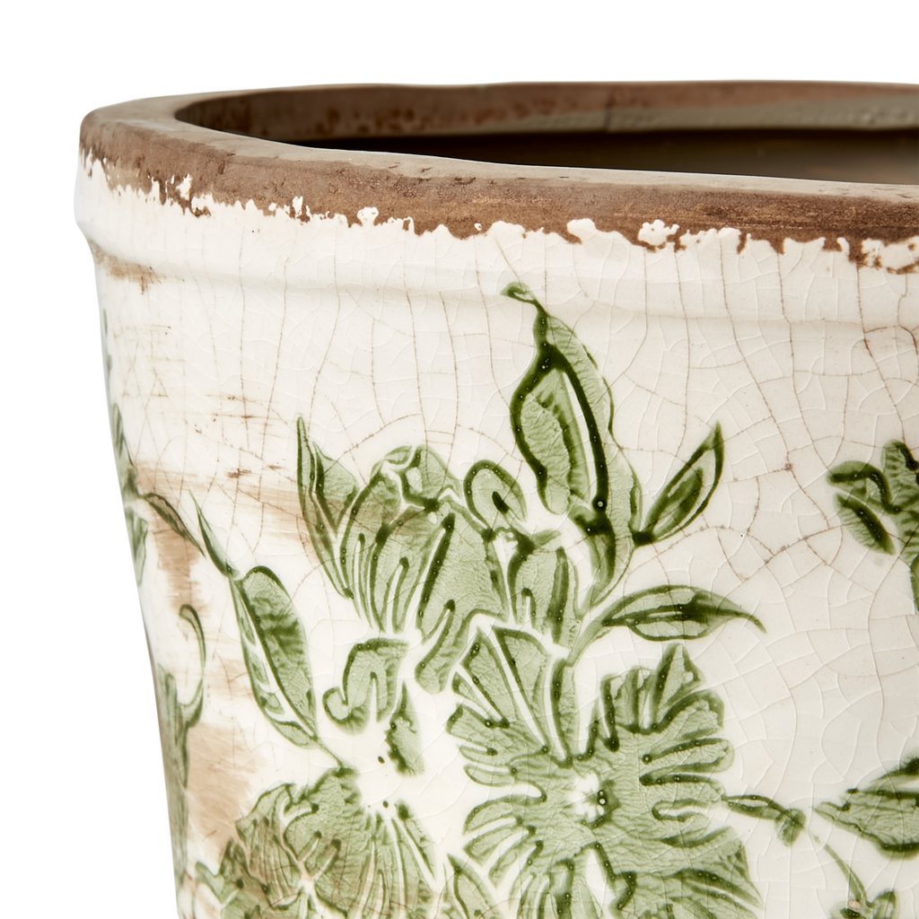 VICTORIA Kruka S, Vit/grön