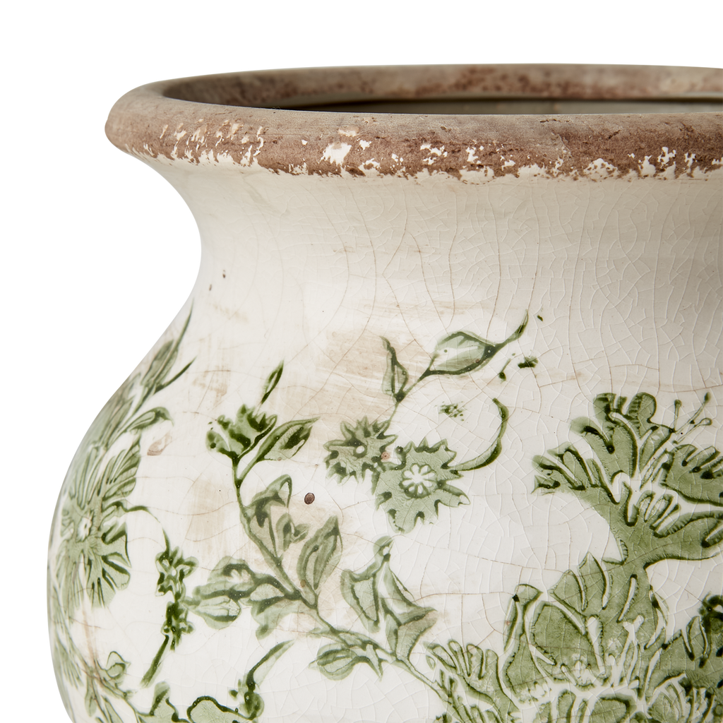 VICTORIA Urna S, Vit/grön