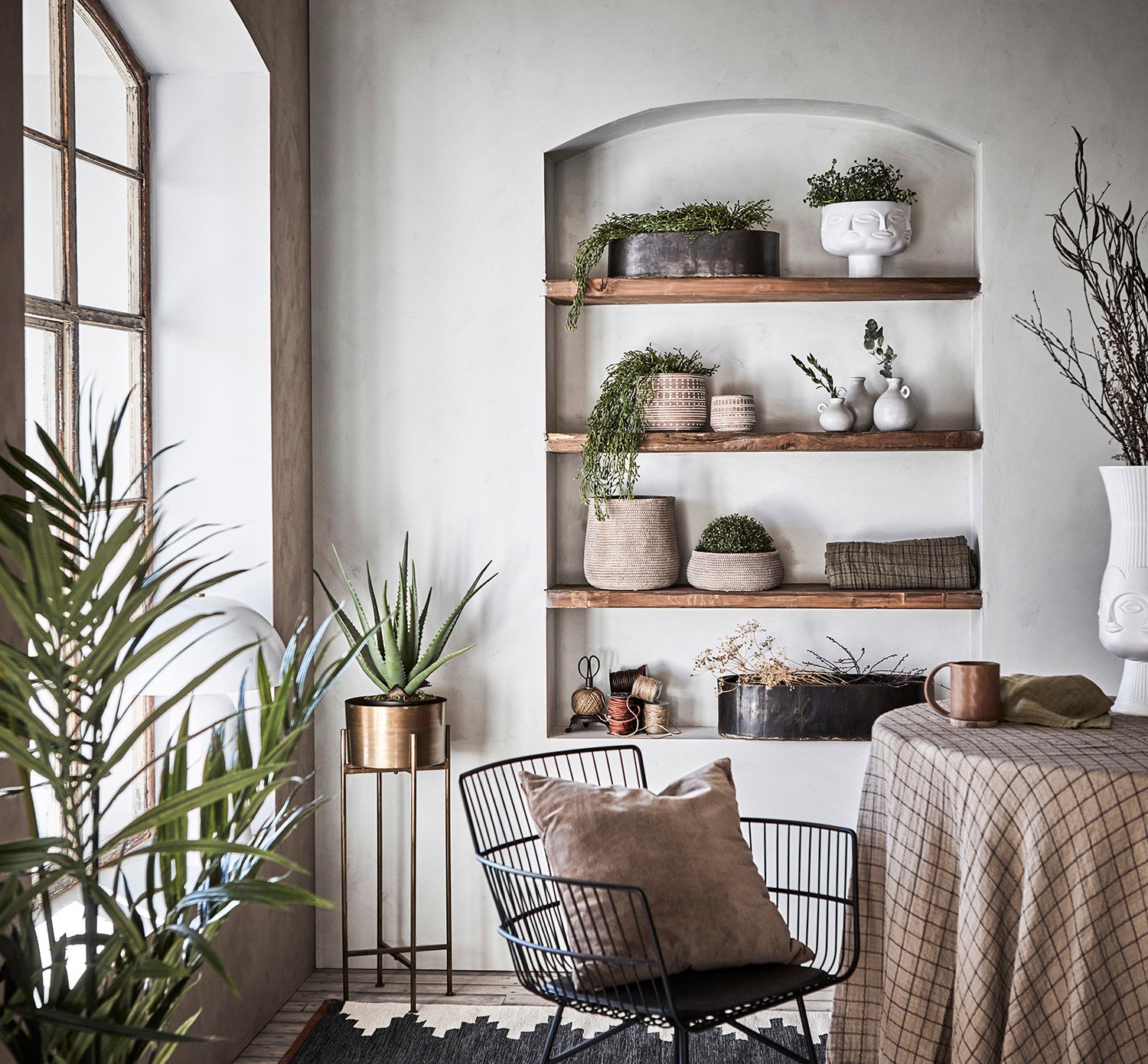 ELSA Bordsduk, Beige/svart