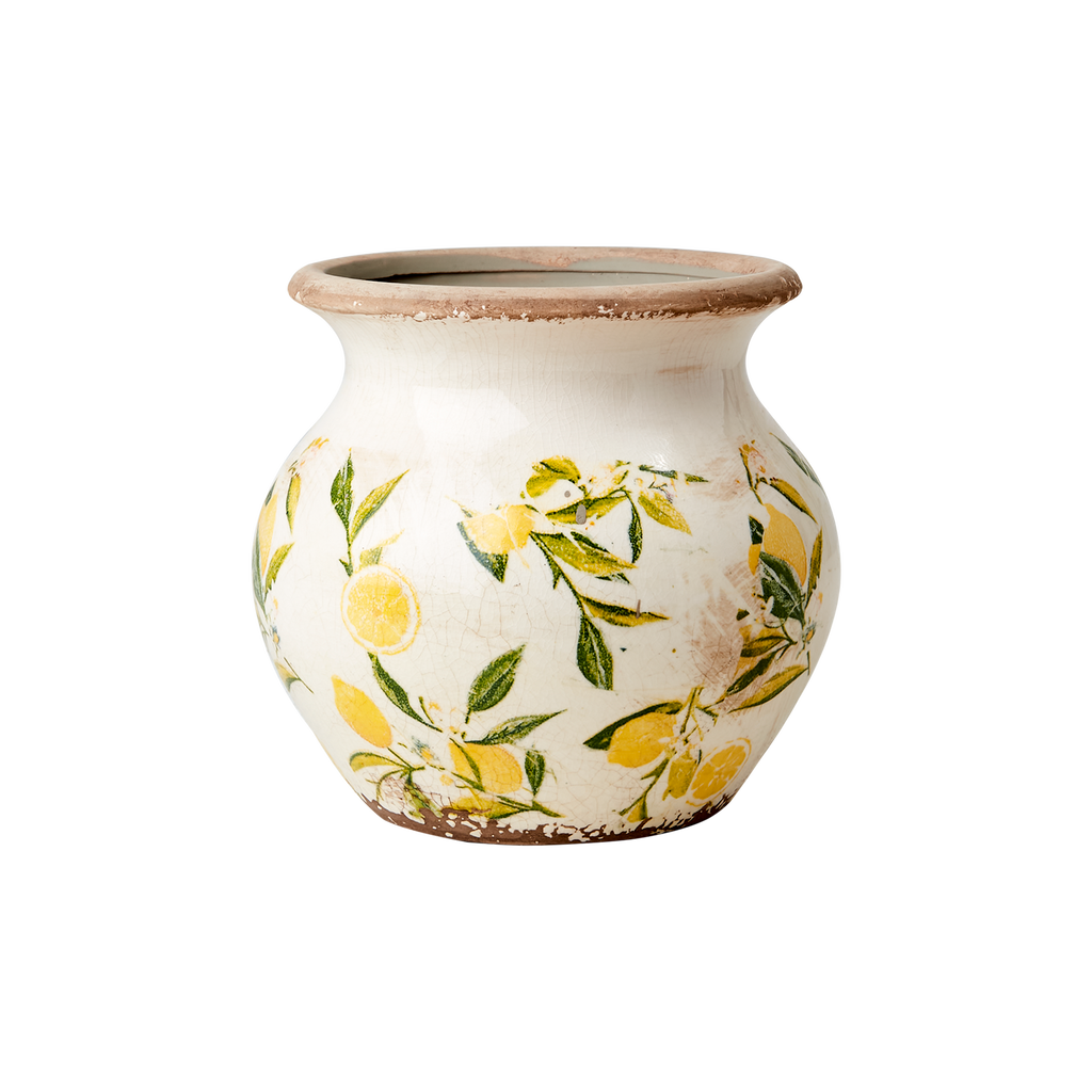 LEMONA Urna S, Vit/grön/gul