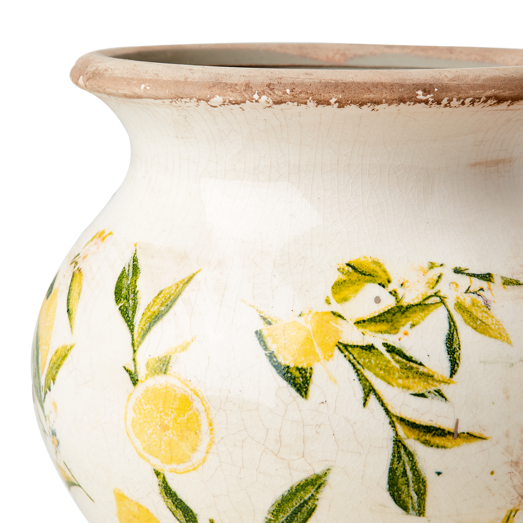 LEMONA Urna S, Vit/grön/gul