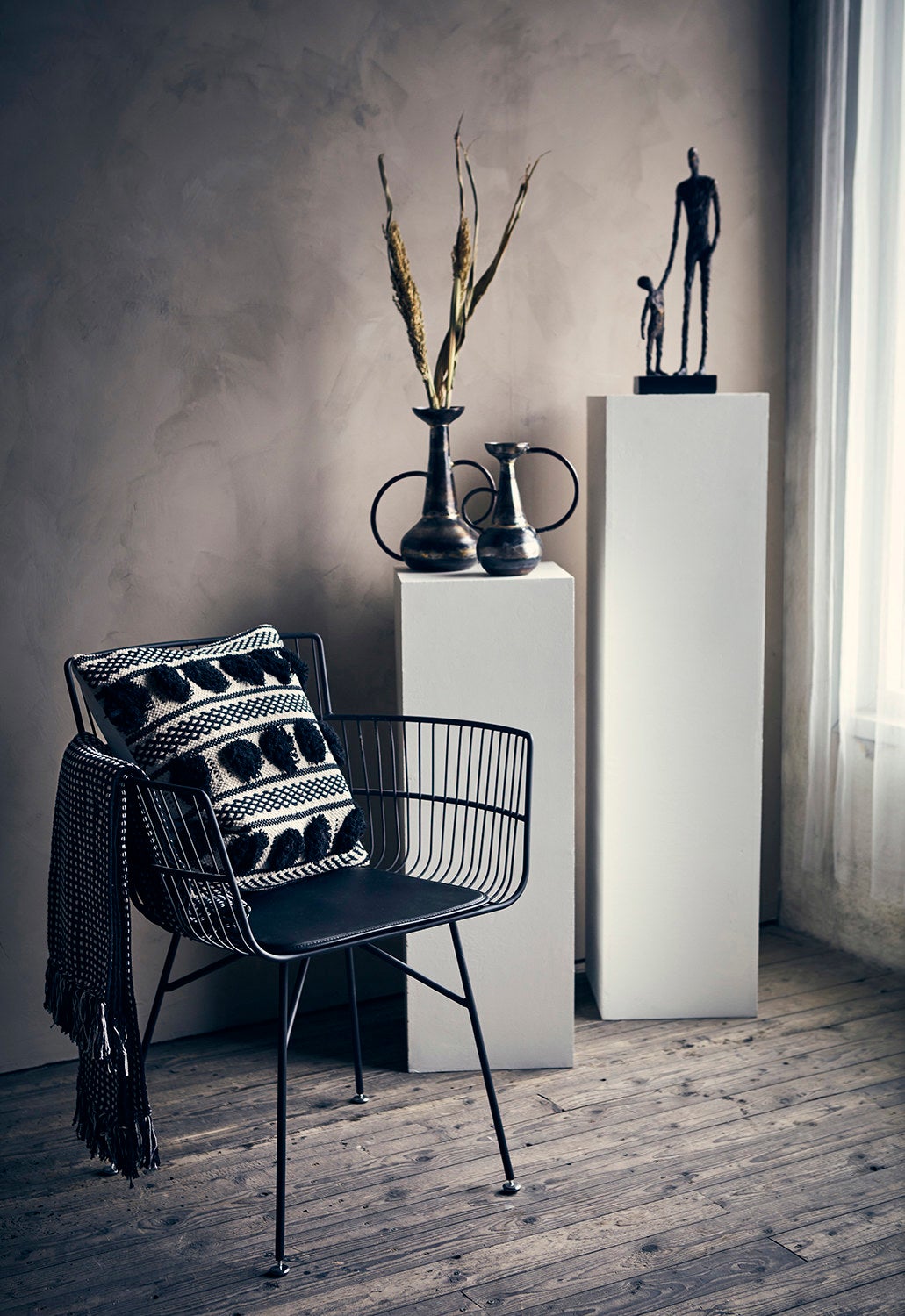 MINNA Kuddfodral, Beige/grå