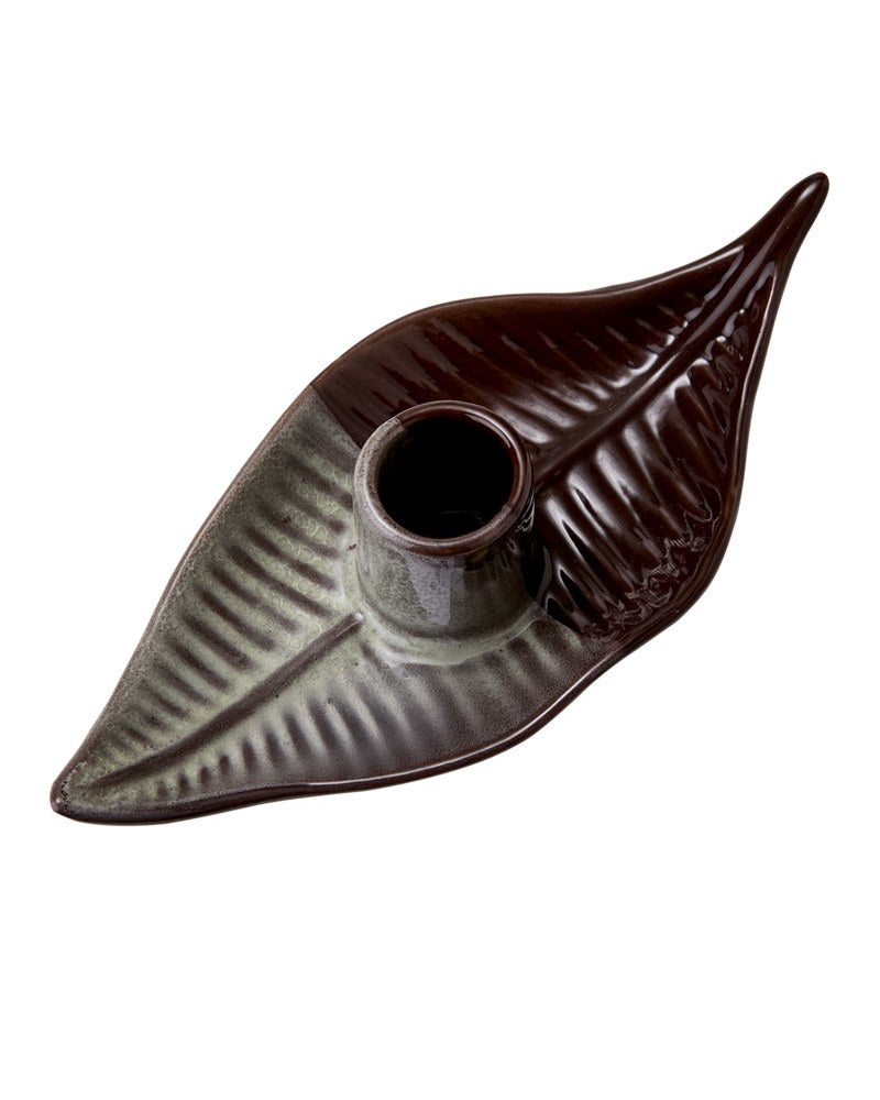 VILLE Ljusstake, Brun/elfenben