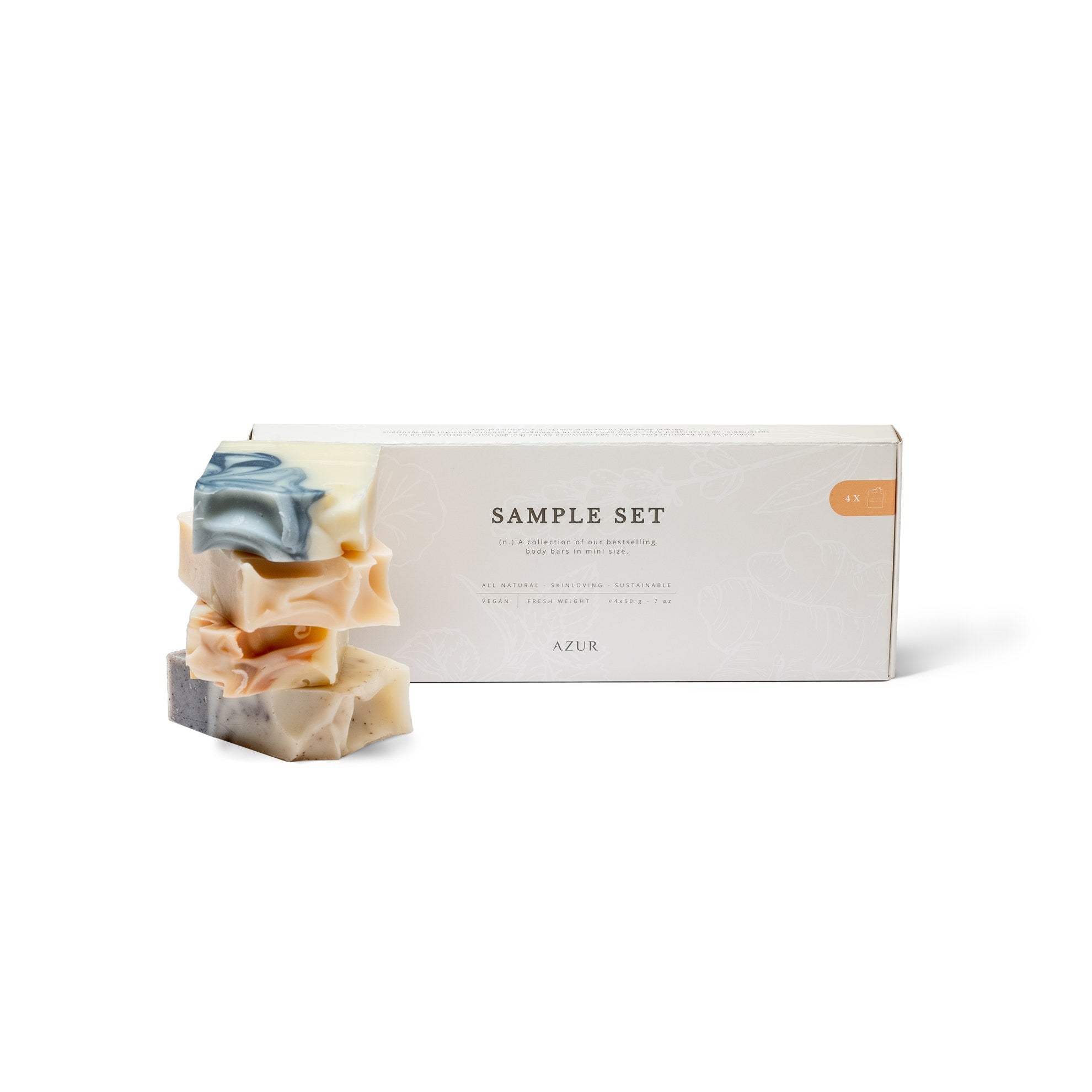Azur Sample Set | 4 Natural Soap Bars | Handmade