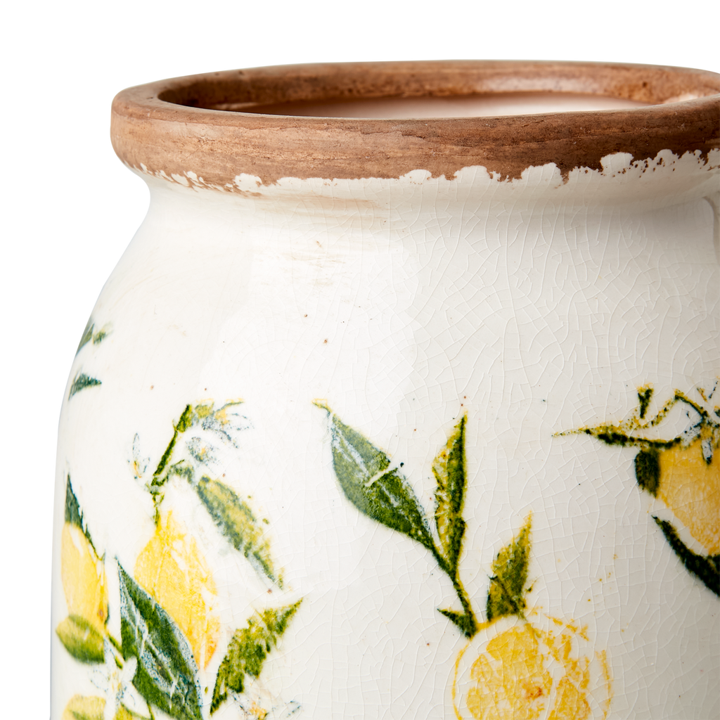 LEMONA Urna M, Vit/grön/gul