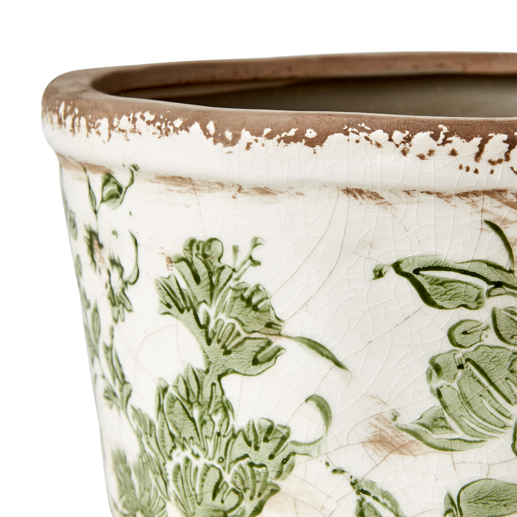 VICTORIA Kruka M, Vit/grön