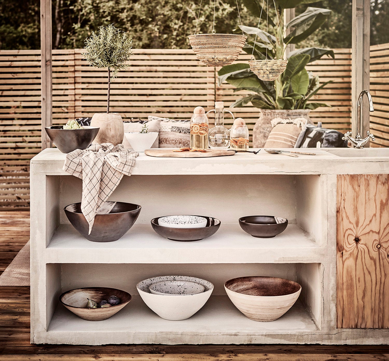 ELSA Kökshandduk, Beige/svart