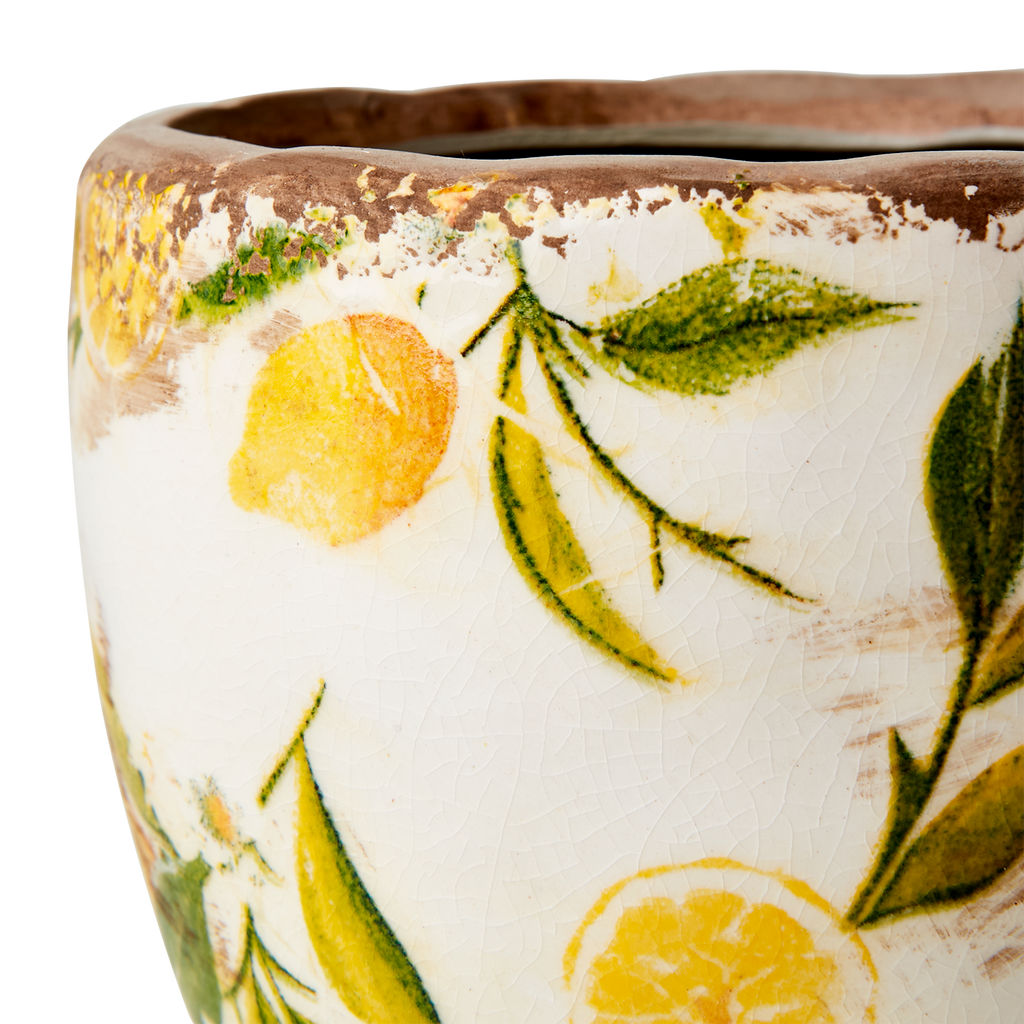 LEMONA Kruka XS, Vit/grön/gul