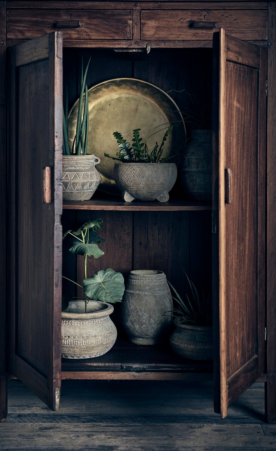 CAMILLE Kruka L, Beige/svart