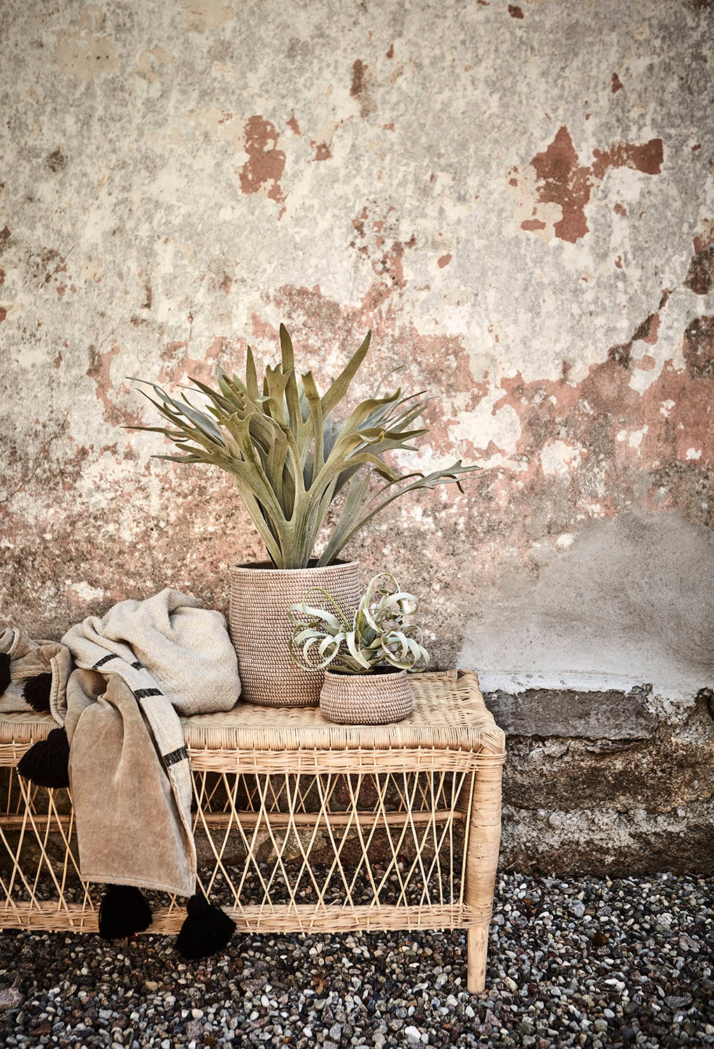 CAMILLE Kruka L, Beige/svart