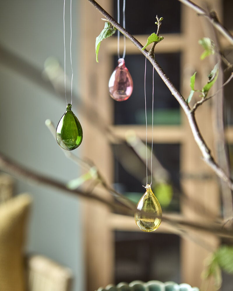 BUNNY Påskdekoration, 3-pack, Rosa/grön/gul